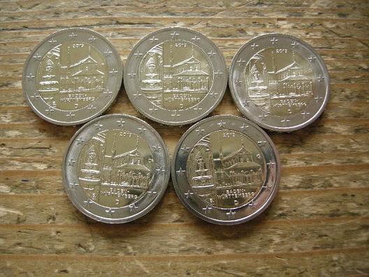 (afbeelding voor) 2 Euromunt Duitsland 5x 2013 Abdij van Maulbron UNC A-D-F-G-J
